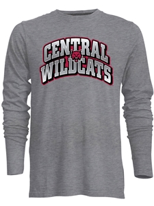 Long Sleeve Gray Central Wildcats Tee