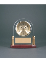 Glass Arch Rosewood Desk Clock (Customizable)
