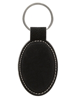 Black & Silver Leather Key Chain (Customizable)