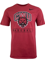 Crimson Nike CWU Baseball Tee