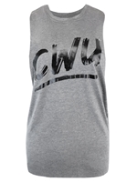 Ladies Gray Muscle Tank