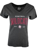 Ladies Gray Wildcats Vneck Tee