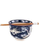 Cranes Rice Bowl with Chopsticks