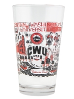 Julia Gash CWU Landmarks Pint Glass