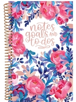 Red & Blue Floral To Do Planning Notebook