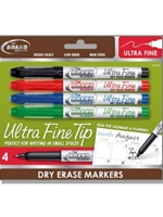 Ultra Fine Dry Erase Markers -- 4 Pk