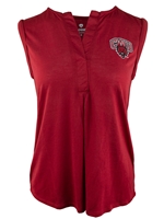 Ladies Crimson Henley Tank