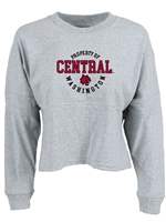 Central Ladies Cropped Gray Crew