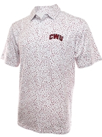 Antigua Patterned Crimson and White Polo