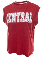 CWU Ladies Crimson Floral Muscle Tee