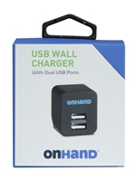 OnHand Dual-Port Wall Adapter - Black 3.1A 2-Port BP USB-A
