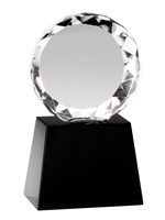 Circle Crystal Award with Black Base