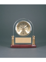 Glass Arch Rosewood Desk Clock