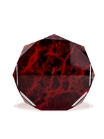 Acrylic Red Marbled Octagon Award