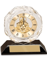 Crystal Clock with Black Crystal Base