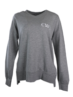 Ladies Gray Vneck Sweatshirt