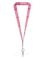 Central Wildcats Crimson Ribbon Lanyard