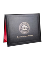 Diploma Cover -- Black with Gold CWU Presidential Seal