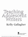 TEACHING ADOLESCENT WRITERS