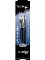 Connoisseur Protege Short Handle White Nylon Brush 3 Piece Set