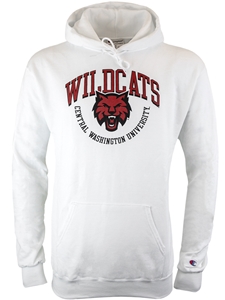 red and white champion sweatshirt