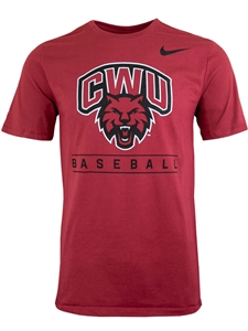 Crimson Nike CWU Baseball Tee