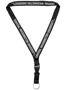 CWU Black Woven Lanyard