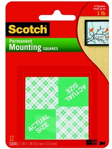 Scotch Permanent Mounting Squares 16 pk