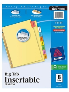 Avery Big Tab 8 Subject Dividers