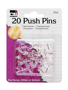 Clear Push Pins 20 pk