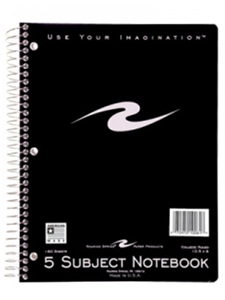 5 Subject Spiral Notebook -- Value