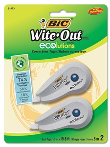 BIC Wite-Out Ecosolutions Correction Tape 2pk