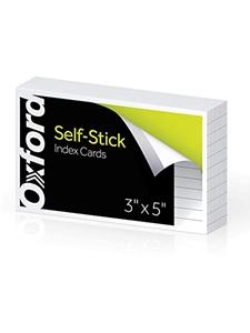 Ruled Self-Stick Index Cards -- 3 x 5