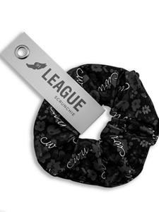 Ladies Black Floral Scrunchie