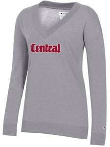 Central Ladies Long Line VNeck Sweatshirt