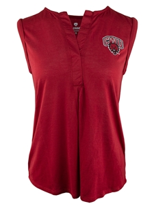 Ladies Crimson Henley Tank