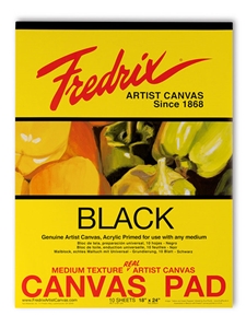 Fredrix 18" x 24" Black Medium Texture Artist Canvas - 10 Sheets