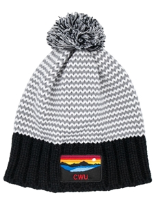 CWU Chevron Beanie with Pom