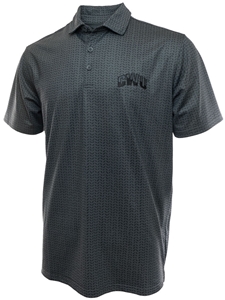 Antigua Patterned Black Tonal Polo