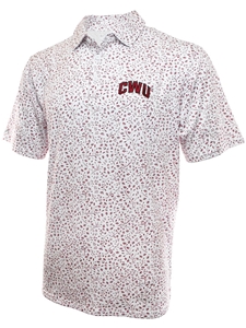 Antigua Patterned Crimson and White Polo