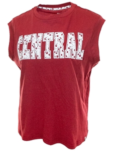 CWU Ladies Crimson Floral Muscle Tee