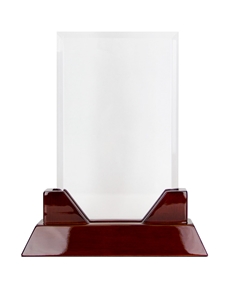 Acrylic Prestige Award with Rosewood Base