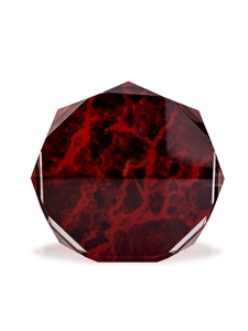 Acrylic Red Marbled Octagon Award