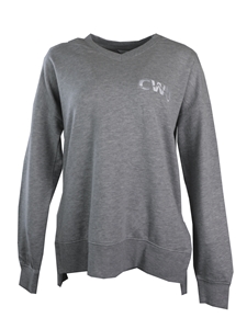 Ladies Gray Vneck Sweatshirt
