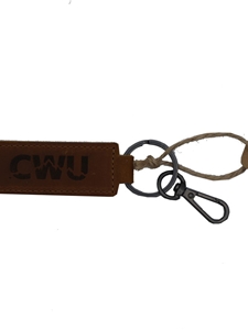 CWU Leather Keychain with Clasp