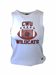 Ladies White Football Tank