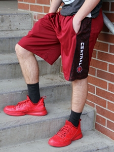 Crimson & Black Under Armour Shorts w/ Black Panels w/ Central Graphic
