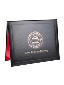 Diploma Cover -- Black with Gold CWU Presidential Seal