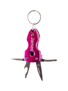 Multi-Tool Pink Keychain (Customizable)