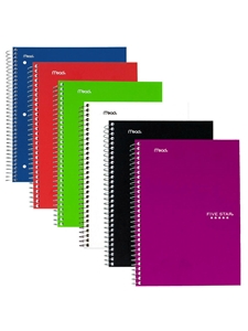 Five Star 3 Subject Spiral Notebook -- Traditional